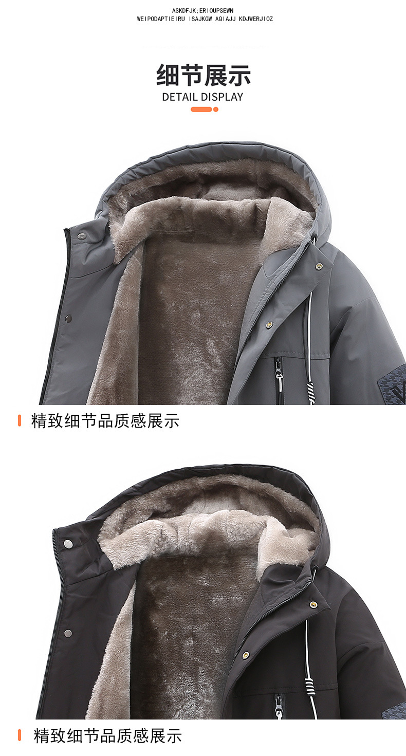 冬季外套男加绒加厚潮牌夹克男连帽宽松保暖棉服袄子青年派克服详情24