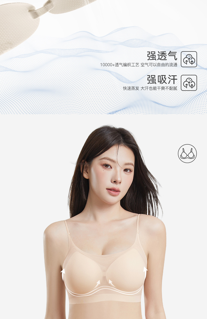 Ice Silk ultra-thin seamless lingerie for women, no steel rings, small breasts, gathering, invisible summer sweat-absorbing, breathable, comfortable and beautiful back bra pic 33