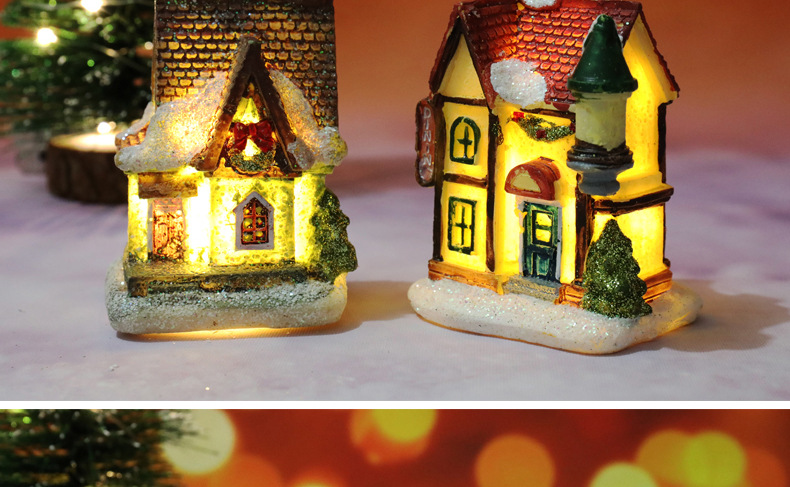 Christmas decorations, resin luminescent micro-landscape small houses, Christmas decorative small ornaments, gifts and supplies pic 16
