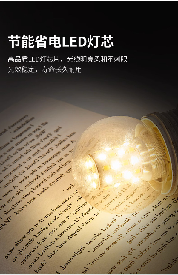 LED超亮灯泡三色变光家用螺口5瓦7W吊灯E27透明小圆球泡魔豆节能详情5