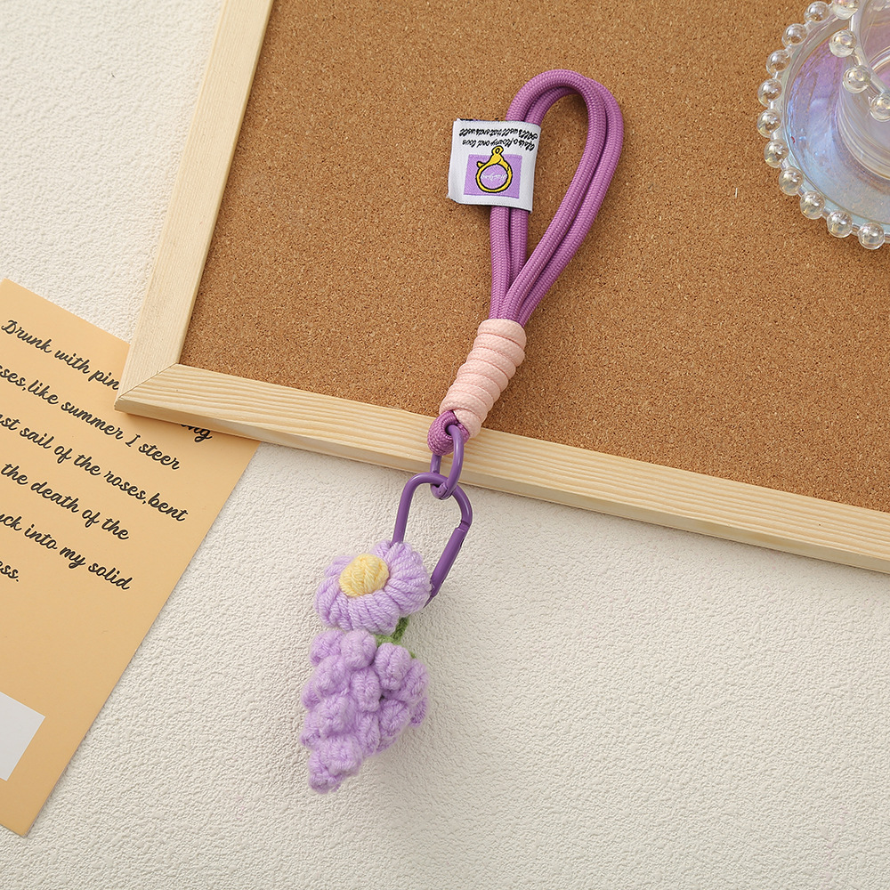 创意可爱水果蔬菜挂饰少女包包钥匙扣钩针挂件手工diy毛线配饰详情14