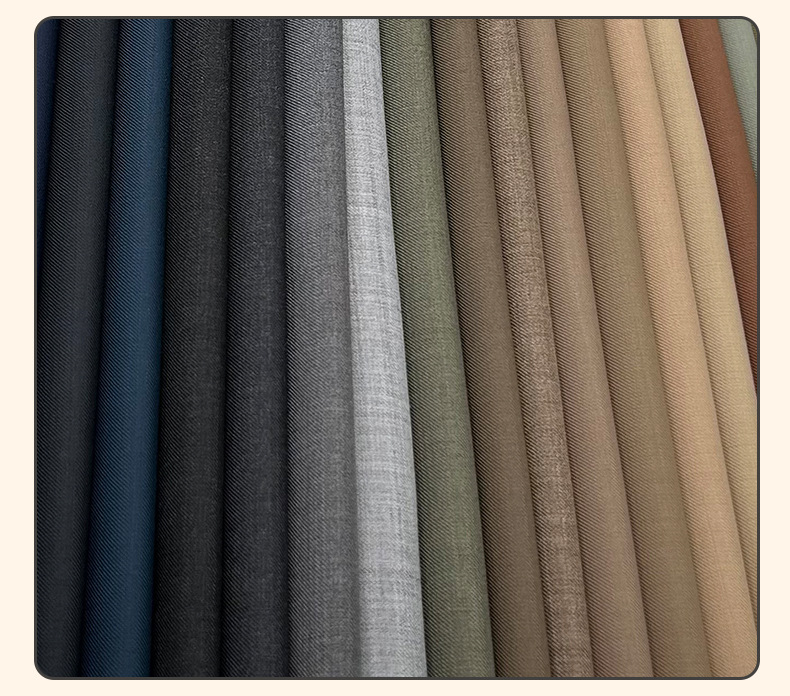 30W斜纹羊毛西服面料可机洗多色现货供应精纺毛料详情10