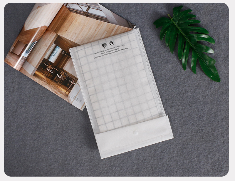 现货服装包装袋加厚无纺布衣服按扣收纳袋暗扣密封女装包装信封袋详情12