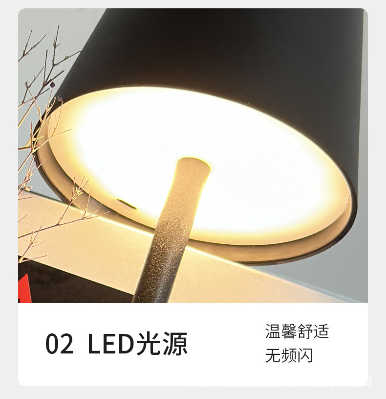 新款铁艺高脚台灯卧室床头触摸创意小夜灯现代简约客厅充电小台灯详情17