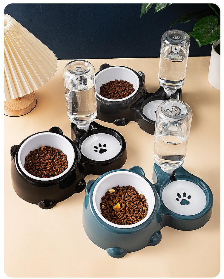 猫碗二合一饮水狗狗食盆水碗饭盆宠物用品猫咪碗宠物喝水喂食一体详情15