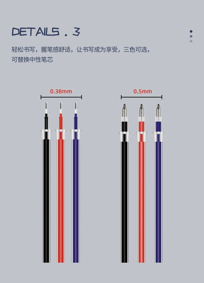 GP380磨砂中性笔碳素黑笔0.5mm商务办公签字学生考试专用黑笔详情6