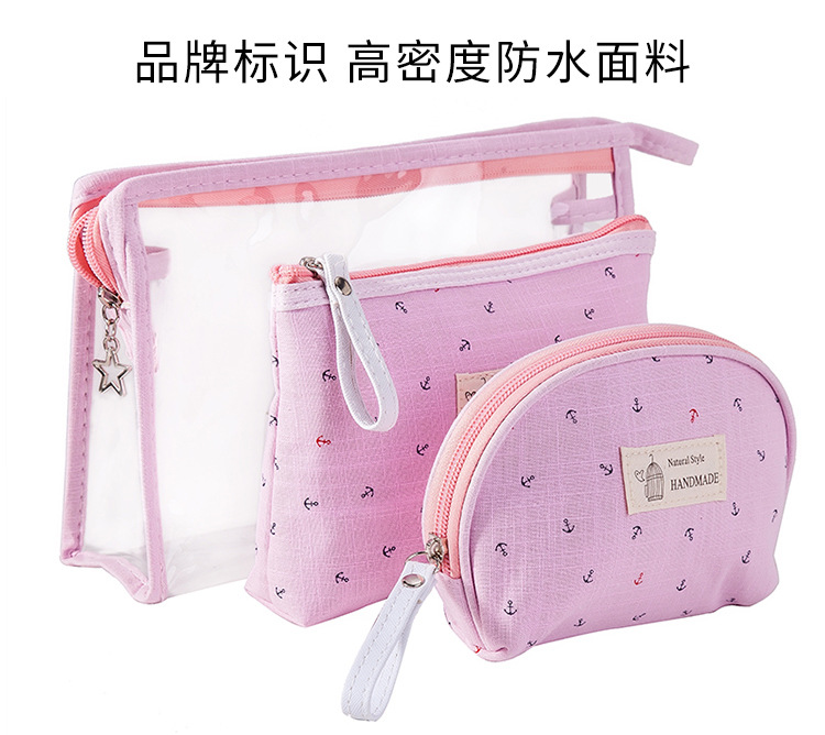 Nuevo barco bolsa de anclaje bolsa de maquillaje transparente para mujer set de viaje bolsa de tocador a prueba de agua conjunto de tres piezas bolsa de almacenamiento de maquillaje pic 14