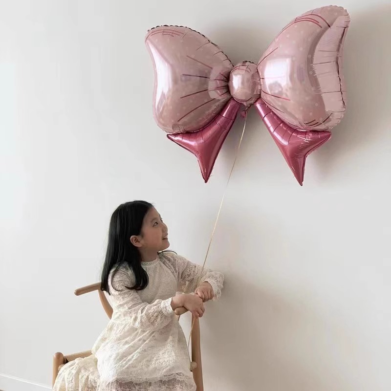 ins生日蝴蝶结气球小公主周岁百天抓周可爱装饰拍照现场布置用品详情3