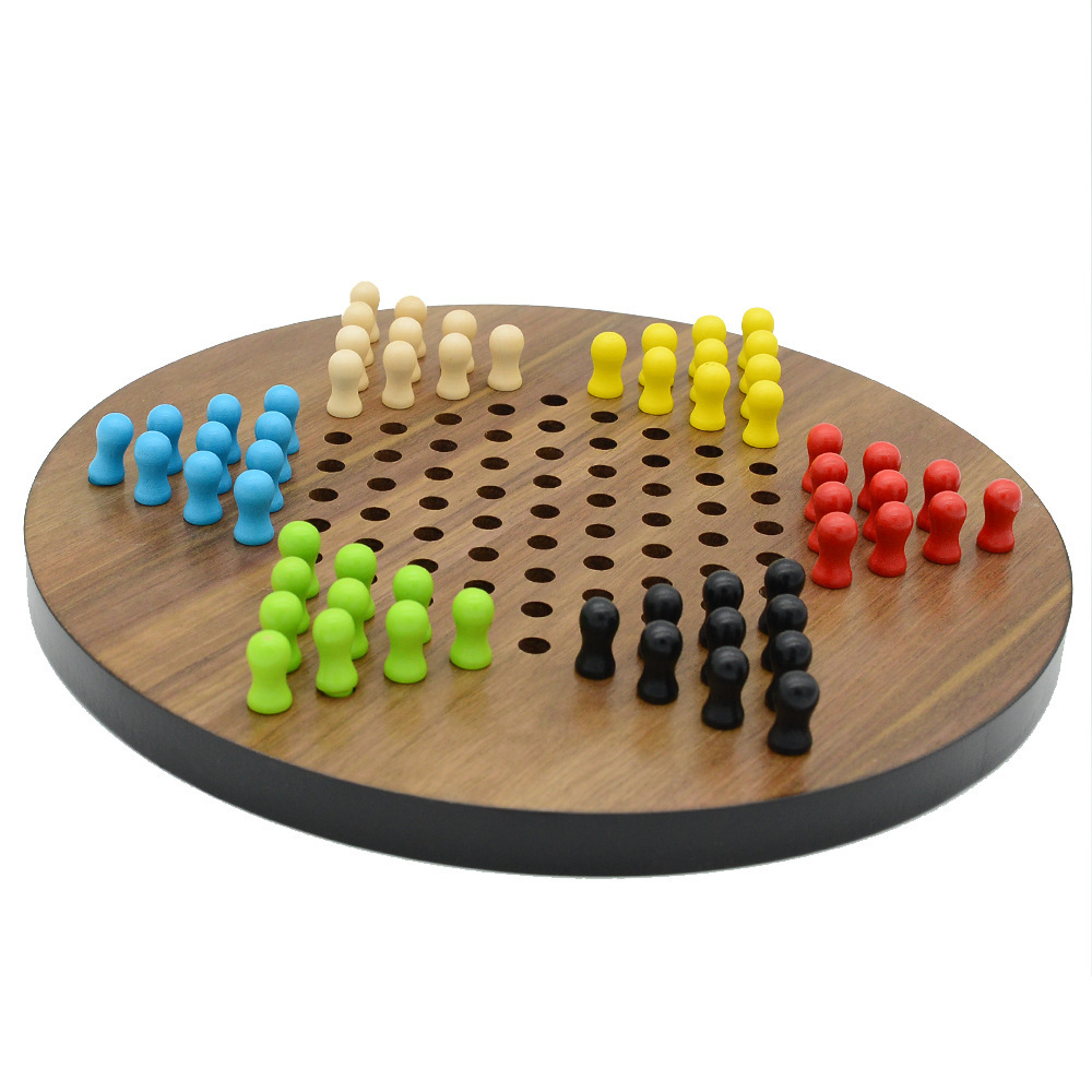 跳棋木质棋盘益智桌游亲子互动厂家直销多款式一件代拼图拼板玩具详情2