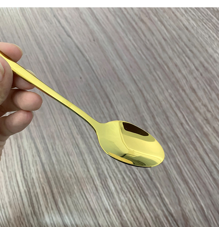 304不锈钢金色咖啡勺搅拌勺镀金长柄勺家用喝粥调羹蛋糕甜品勺详情8