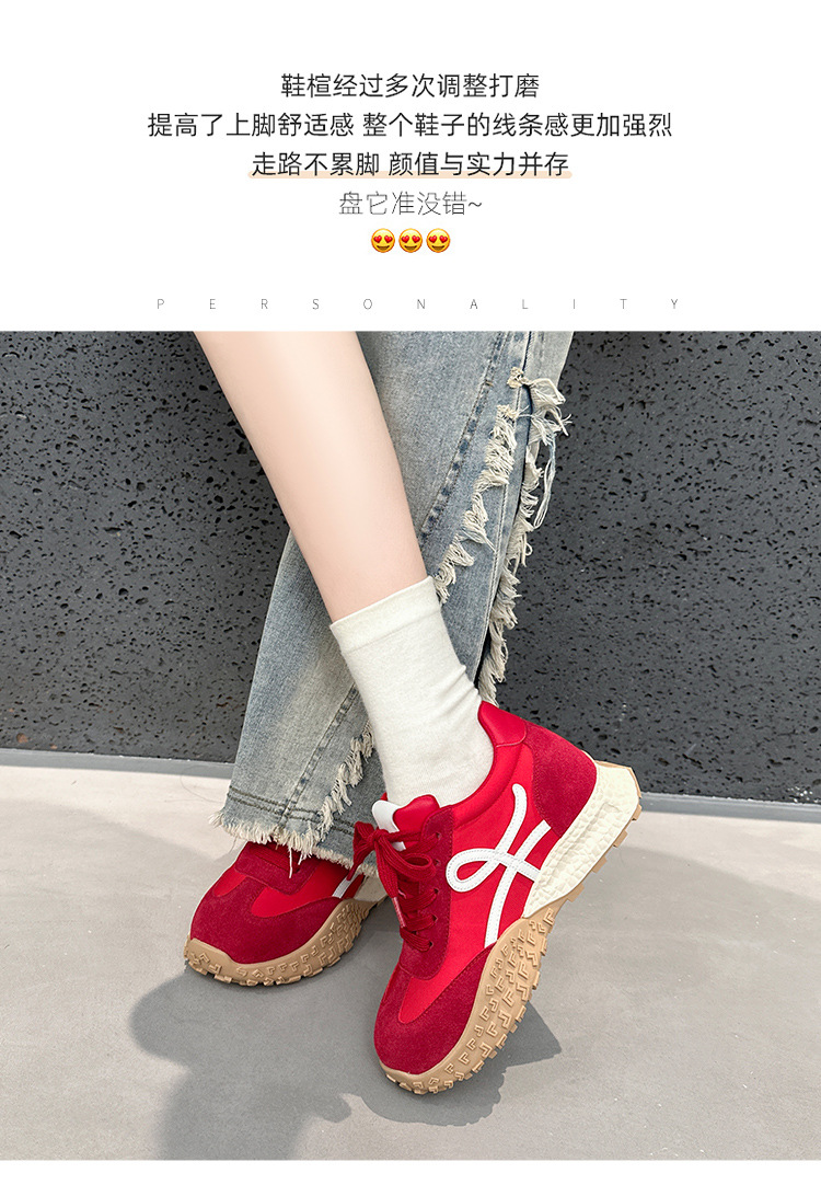 真皮~7CM内增高德训鞋女鞋夏厚底小个子复古休闲运动鞋老爹鞋详情24