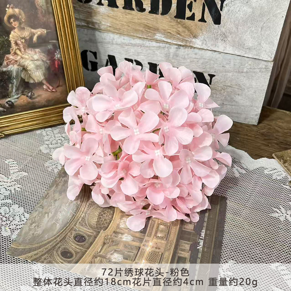 72片绣球花头仿真花朵批发花头花墙插花手工花环头饰发饰配件假花详情8