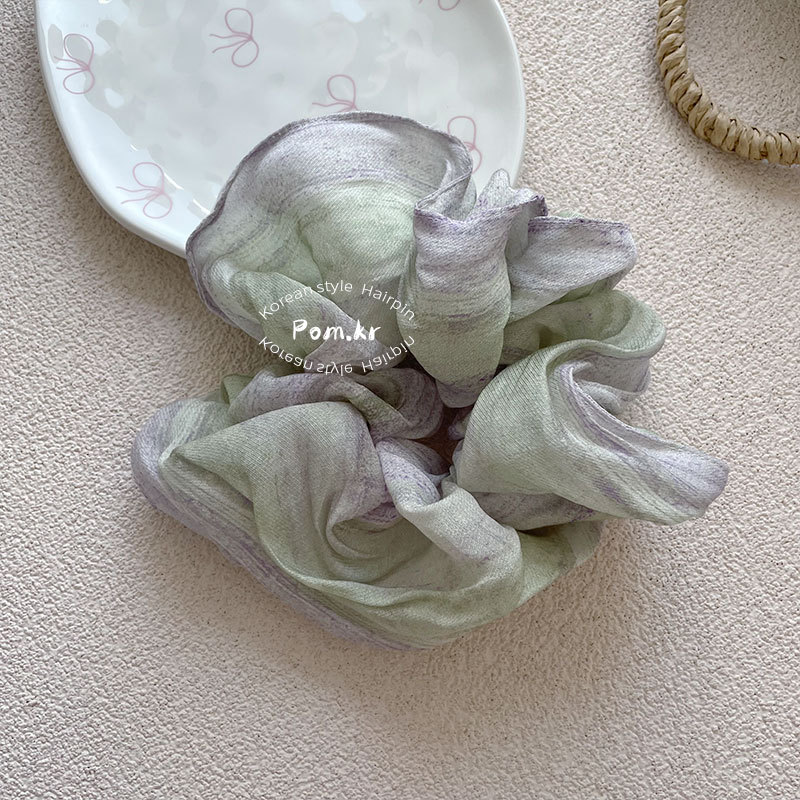 新款韩系简约大肠发圈少女布艺丸子头马尾头绳甜美印花布艺头绳女详情9