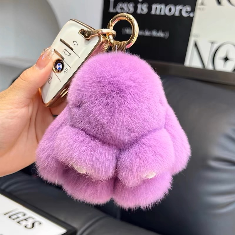 正版可爱獭兔毛公仔小兔子汽车钥匙扣挂件毛绒批货玩偶装死挂饰兔详情21