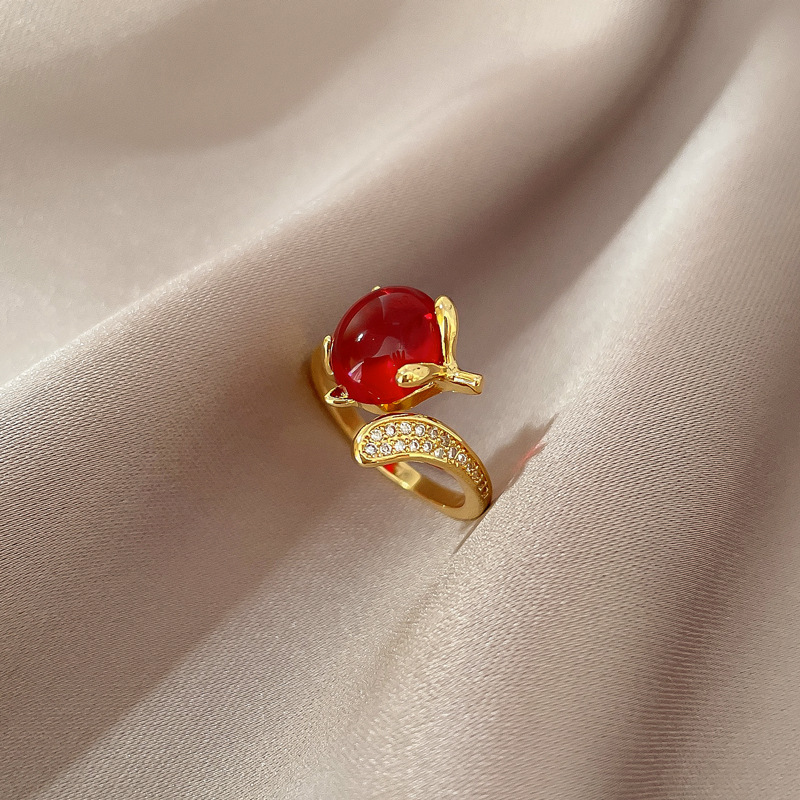 【真金电镀】欧美设计ins风几何镶钻圆珠戒指女冷淡风开口指环详情36