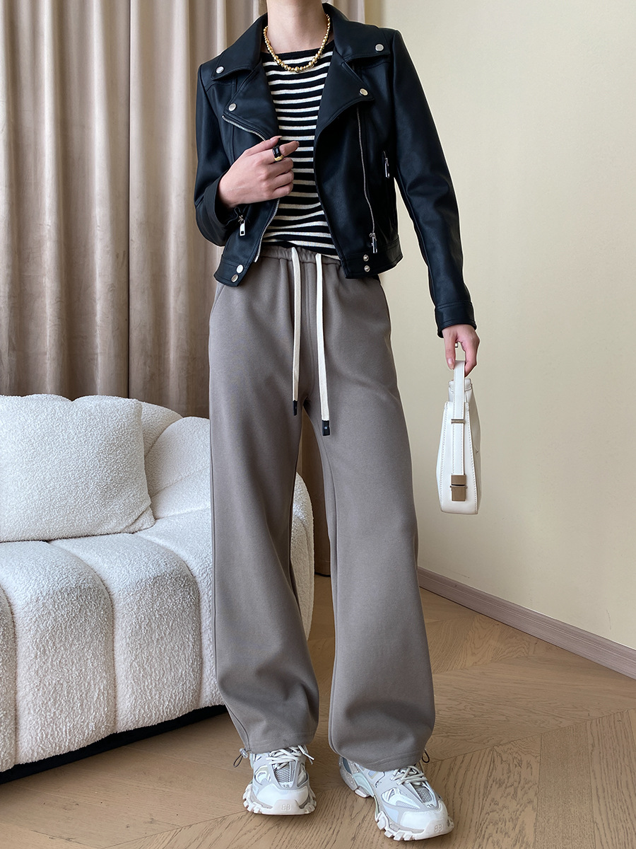 司南 时髦斜门襟拉链设计感 超模机车风皮衣夹克外套高级 SN4227详情40