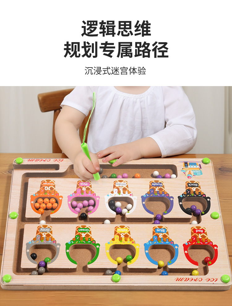 磁性数字走珠迷宫玩具幼儿童运笔吸贴早教益智逻辑思维训练游戏详情4