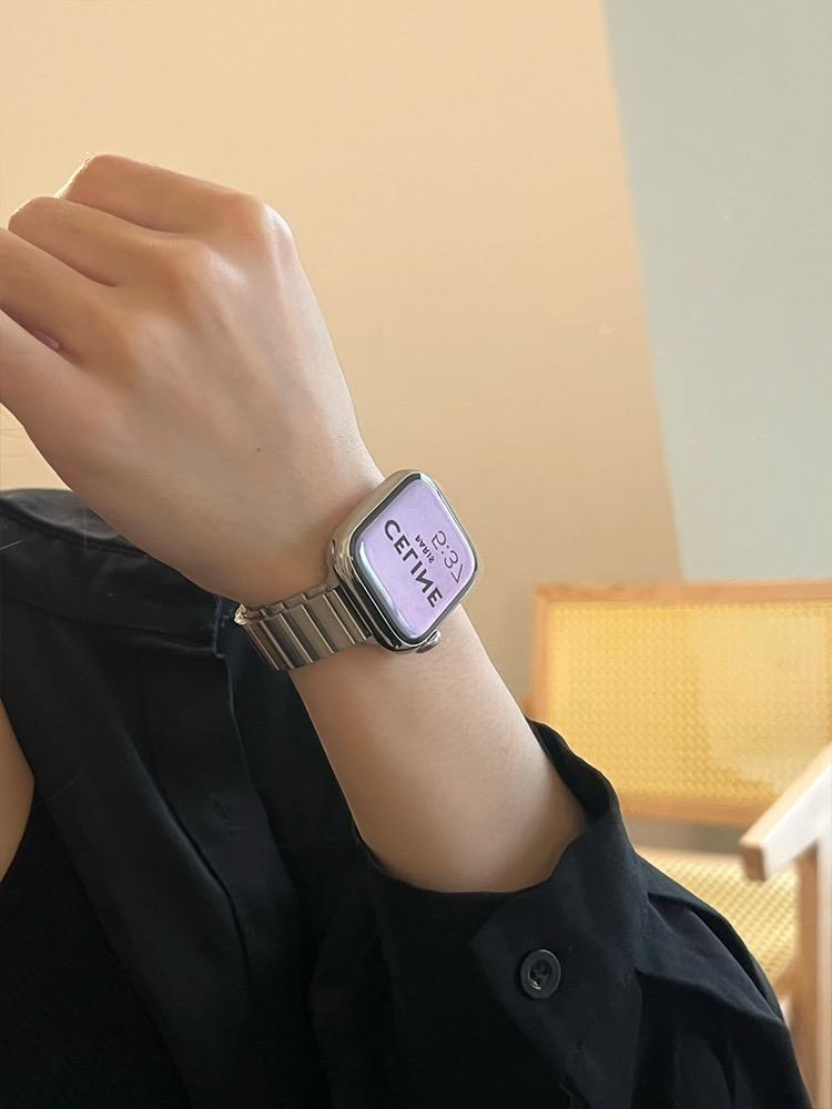 iwatch表带S10女高级感适用applewatch苹果手表98代76SE5金属钢带详情5