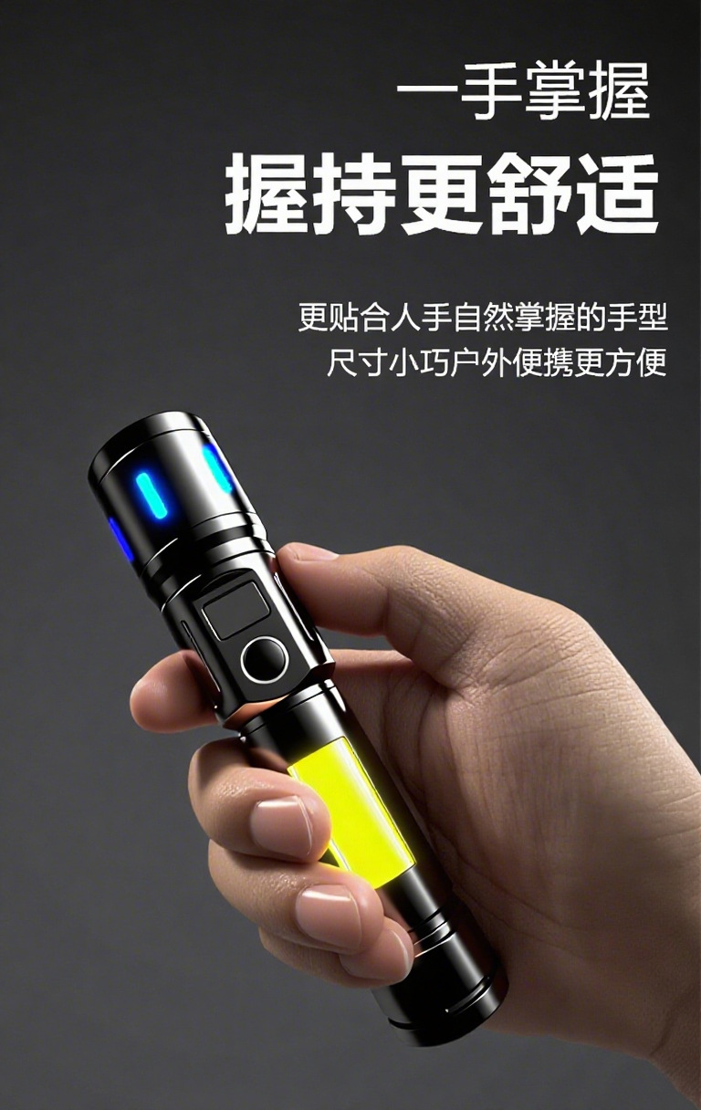 The new cross-border product is a dazzling long-range led outdoor rechargeable telescopic zoom flashlight with an ultra-long battery life pic 1