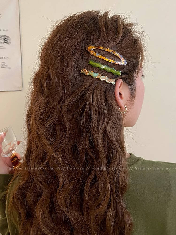 3件套复古醋酸发夹侧边夹2025新款碎发刘海夹前额bb夹子发卡头饰详情7