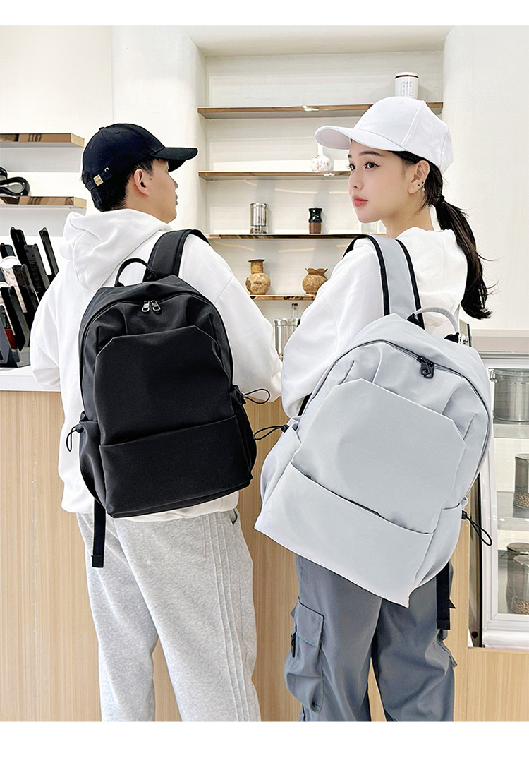 森系大容量休闲双肩包ins韩版纯色百搭初高中学生书包定制印logo详情8