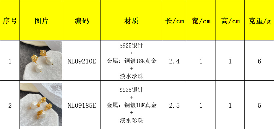NALA娜啦异形巴洛克大珍珠耳环耳环不掉色法式百搭精致耳环详情1
