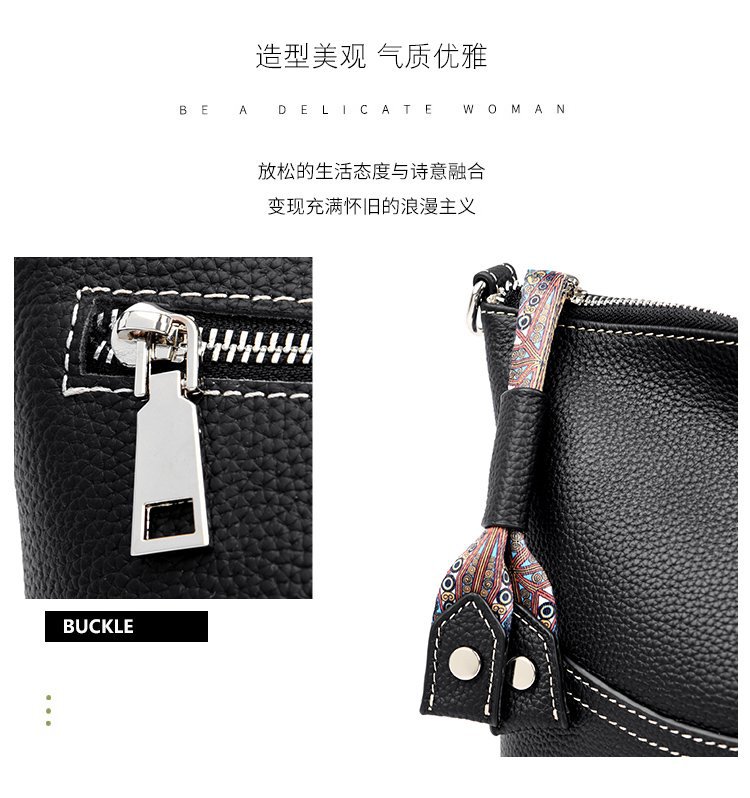 真皮流浪包女包头层牛皮包街拍新款潮时尚百搭三层软皮单肩斜挎包详情5