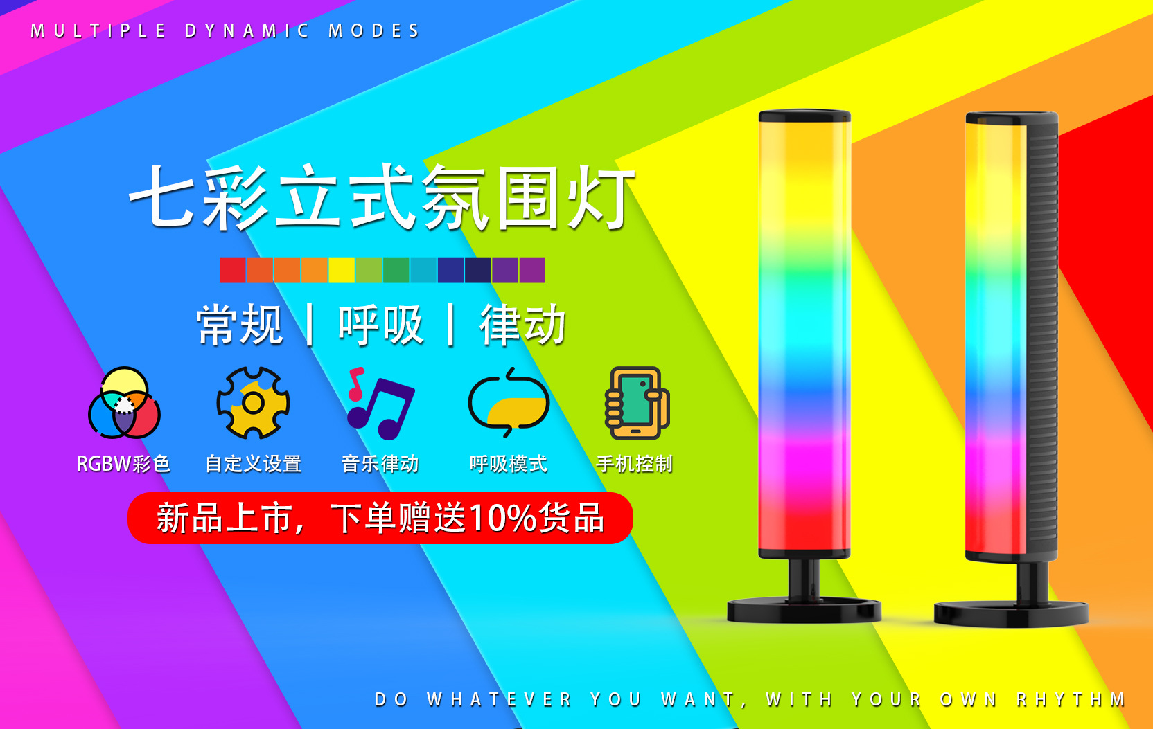 RGB电脑氛围灯APP控制律动电竞拾音跑马灯音乐节奏LED七彩跳动灯详情1