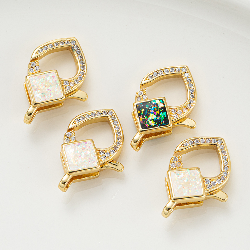 diy copper plated 18k real gold double-ring pearl string necklace clasp, jewelry, handcrafted bead necklace accessory pic 11