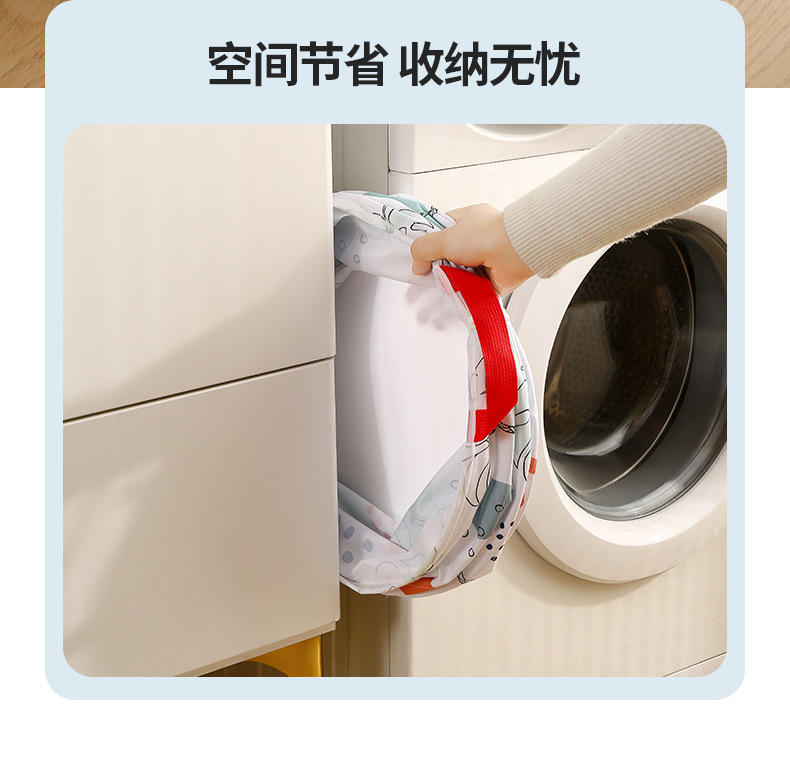 Folding dirty clothes basket 600D Oxford cloth storage bucket with built-in spring steel wire storage basket. Dirty clothes storage basket for home use pic 9