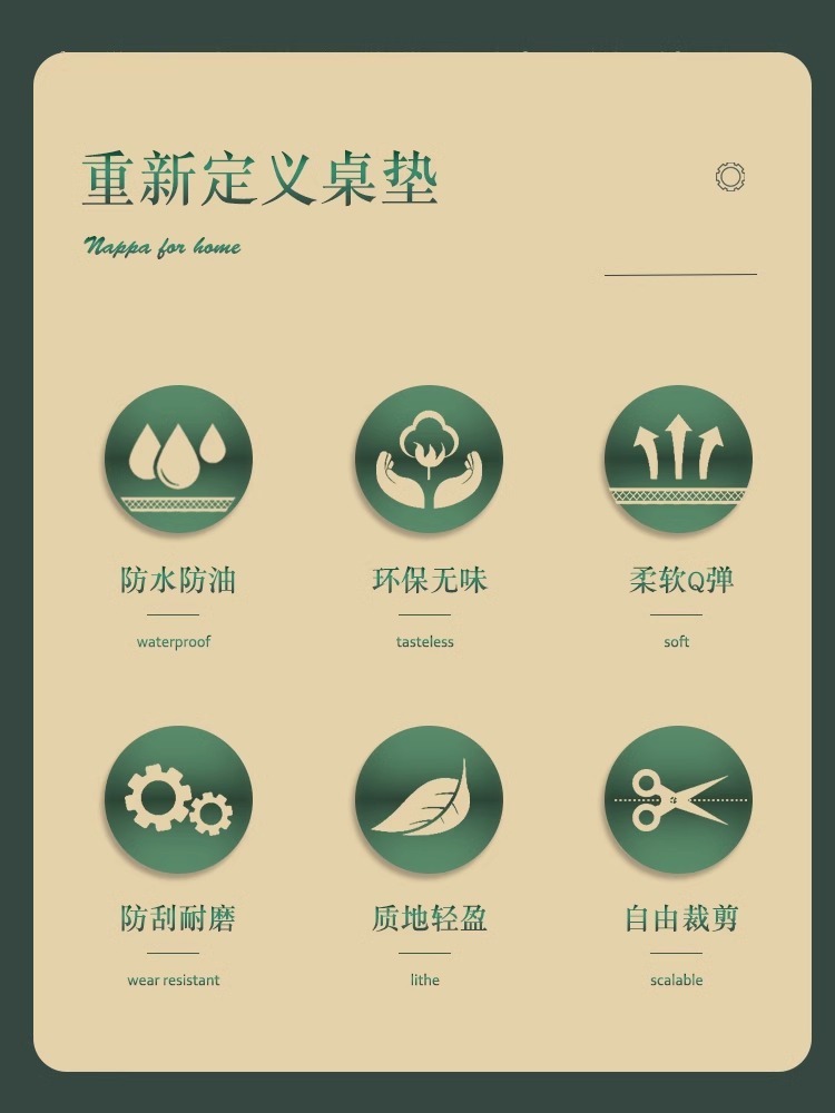 批发轻奢高级感皮革书桌垫防水防油免洗办公电脑桌布护眼写字台垫详情2