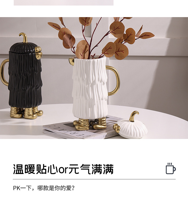 Nordic black and gold fun monster storage cans, creative decoration rooms, homestays, TV cabinets, soft furnishings, daily necessities, dust-proof glass sealed cans pic 9