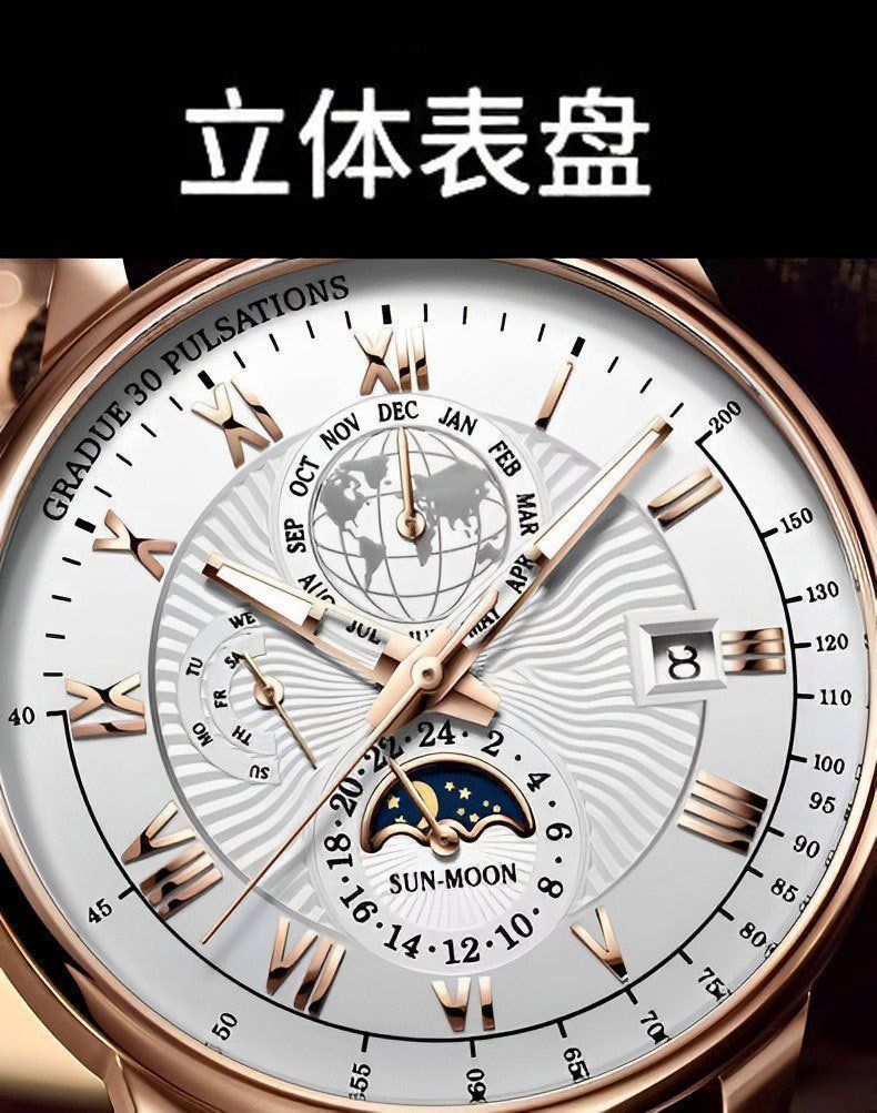 新款简约百搭炫酷帅气夜光日历多功能非机械手表轻奢高颜值潮流款详情4