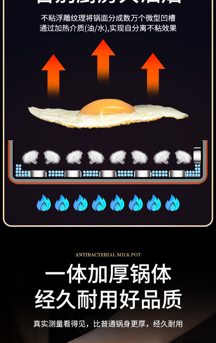 316 stainless steel milk pot, Japanese snow flat pot, non-stick pot, baby food pot, household single-person cooking noodle pot, soup pot pic 11