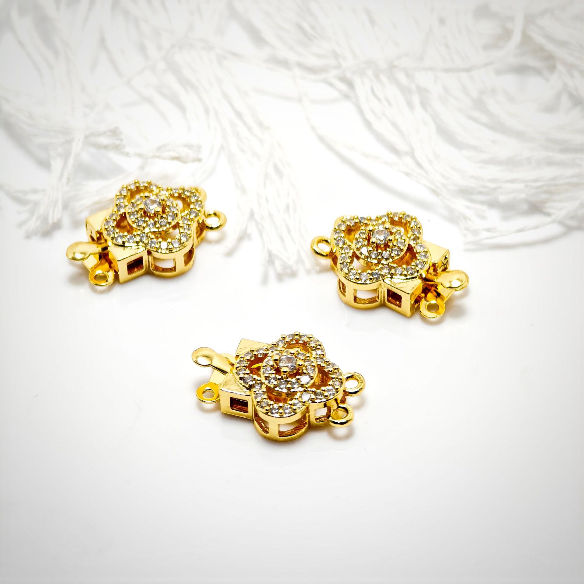 High color retention, real gold plating, double hanging, zirconium pearl buckle, pin, buckle necklace, connecting buckle head, DIY jewelry bracelet pic 39