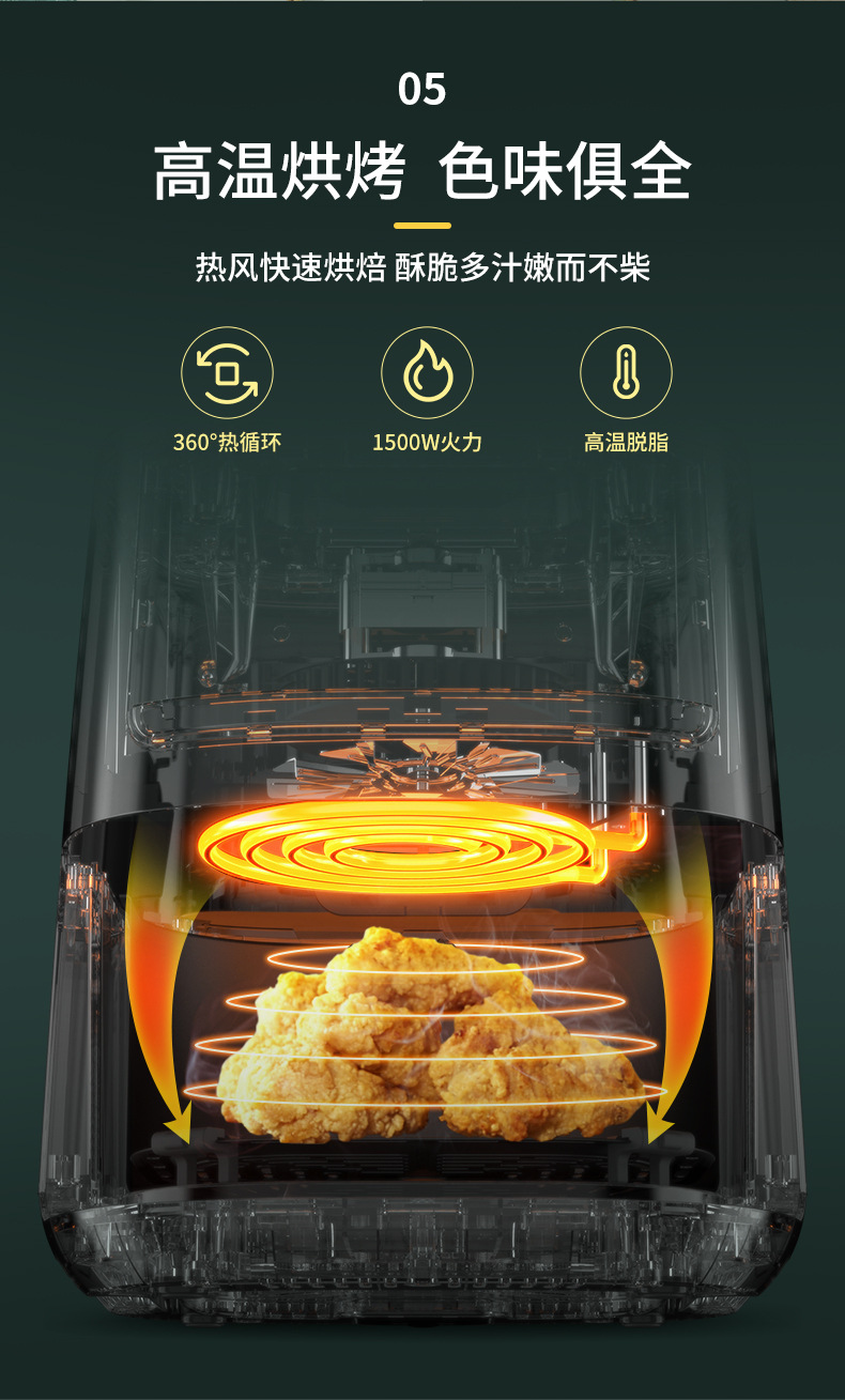 Wholesale air fryers, large-capacity household electric fryers, fully automatic French fries machines, air fryers pic 7