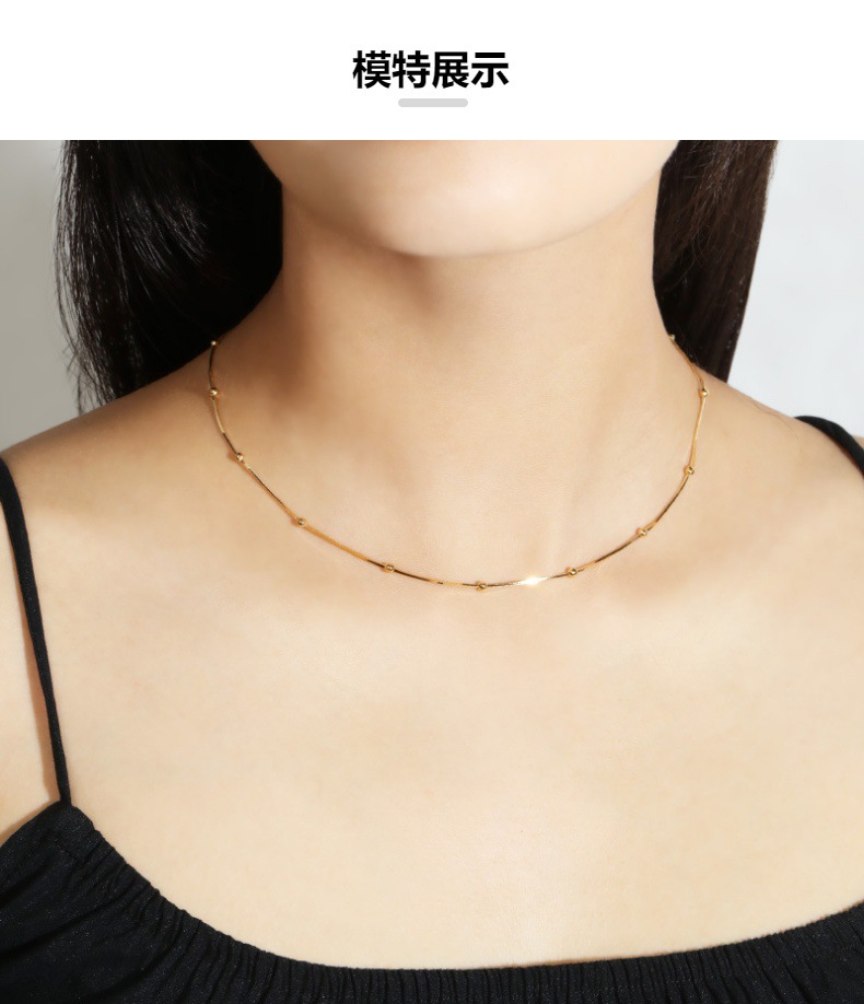 925纯银项链设计隔珠链蛇骨链百搭女高级感ins毛衣链饰品批发青岛详情5
