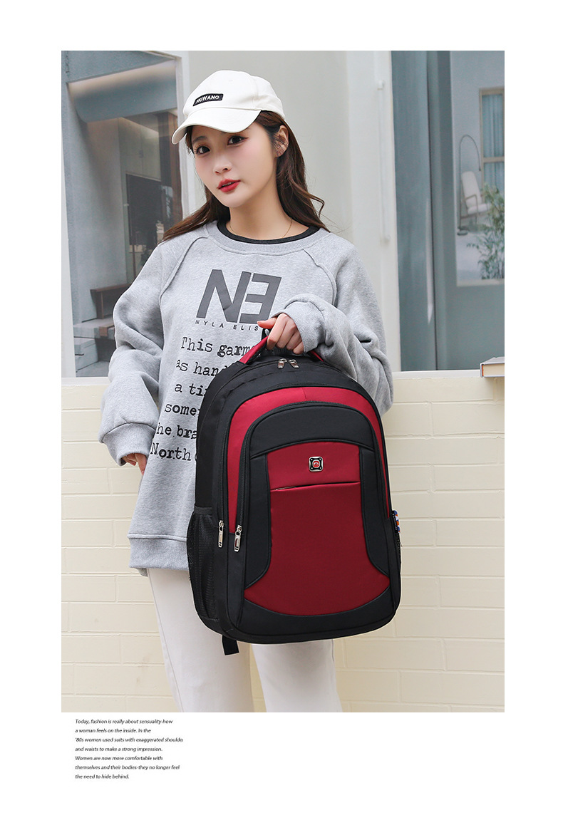 A versatile Oxford cloth student backpack for both men and women, a large-capacity business commuting computer bag for outdoor travel pic 33