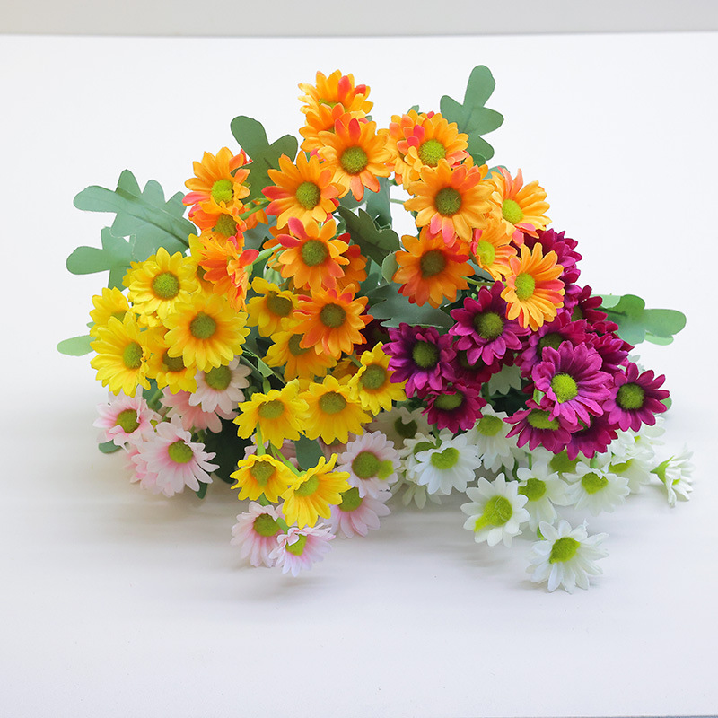 仿真小雏菊洋甘菊花束婚庆家居装饰拍摄道具办公文化园艺仿真玫瑰批发详情14