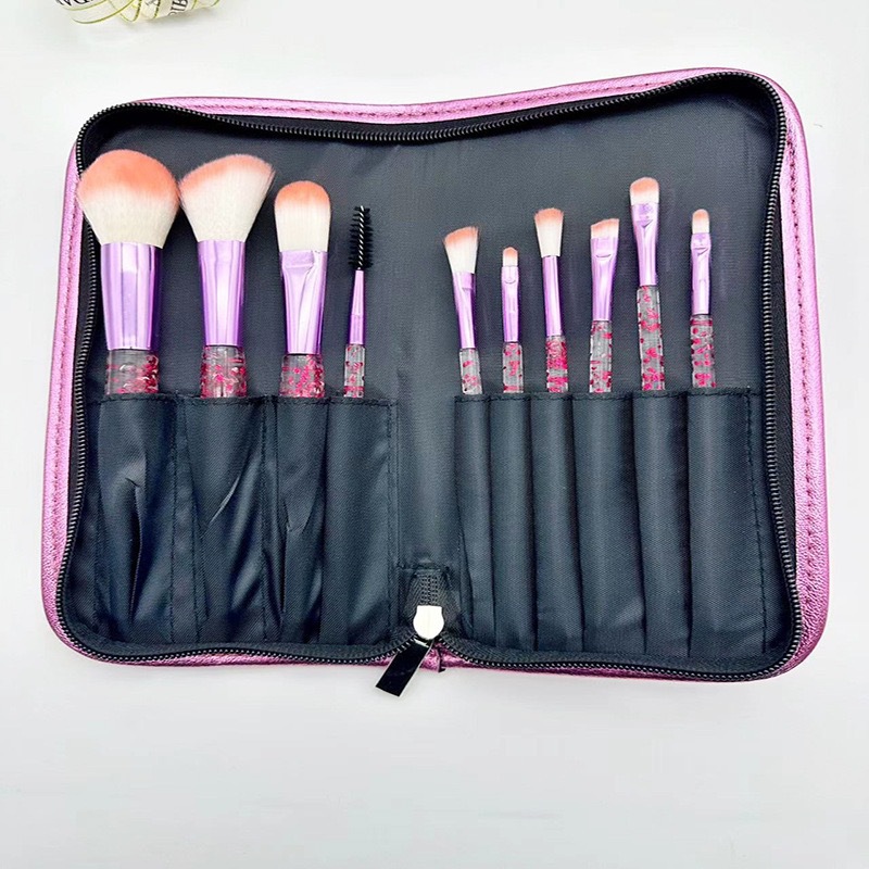 Factory wholesale of 10 sets of makeup brushes, scallion brushes, handle brushes, beauty tools, makeup tools, loose powder and concealer brushes pic 14