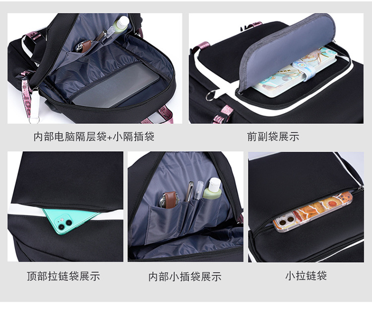 Classic style casual and fashionable hand-held shoulder accessory Korean-style pendant pattern backpack pic 7