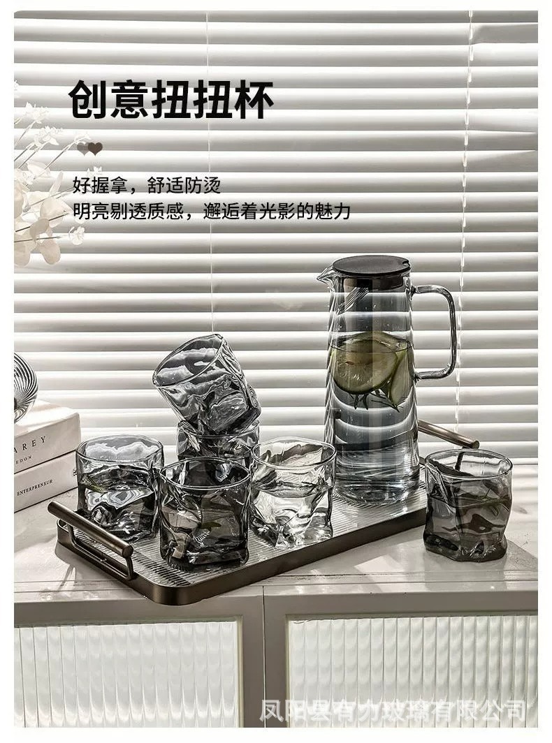 Factory wholesale high-temperature resistant glass cold water kettles, high borosilicate drinking cups, household water appliance sets, large capacity cold water kettles pic 7