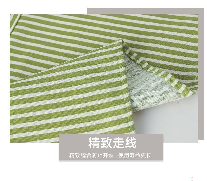 棉麻可调节条纹挂脖围裙薄款厨房家用做饭防油防污透气耐脏耐磨上班围腰新款时尚漂亮详情10
