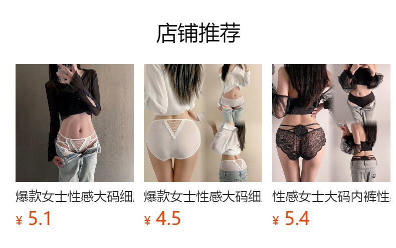 Sexy women's plus-size underwear: Sexy thin bands, embroidered tassels, high-waisted, large-sized fine mesh underwear 1267 pic 16