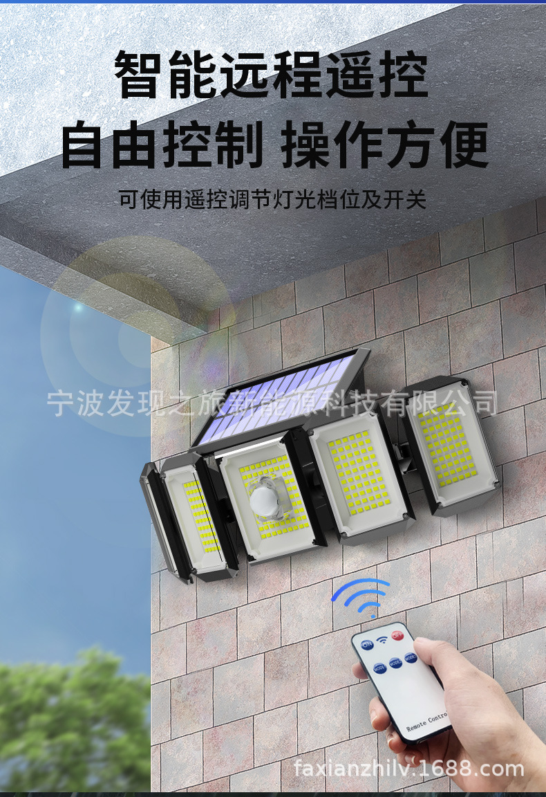 Cross-border new solar lamps, outdoor garden lamps, human-sensing garage street lamps, household fence solar wall lamps pic 11