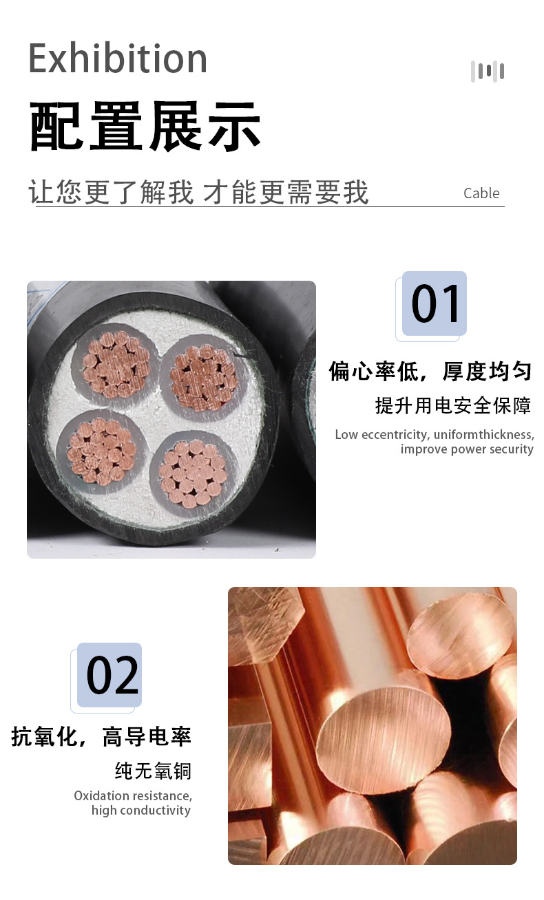 Pearl River Low Smoke zero halogen YJY national standard copper core 2, 3, 4 cores 1016 25 50 square flame-retardant engineering cable pic 6