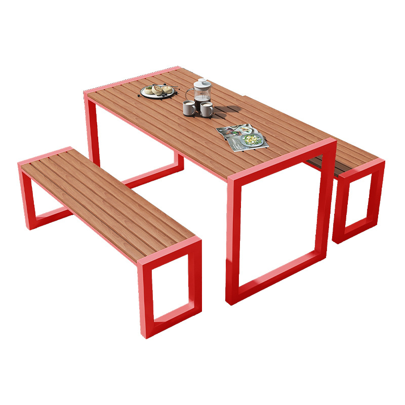 户外花园阳台防水防晒防腐木彩色桌椅室外塑木露天台庭院休闲桌椅详情13