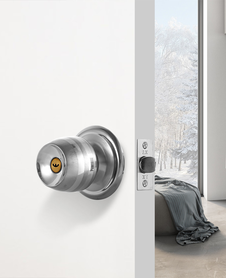 Spherical door lock, household universal lock, indoor bedroom door lock, bathroom old-fashioned lock, sub-door, round ball lock pic 5