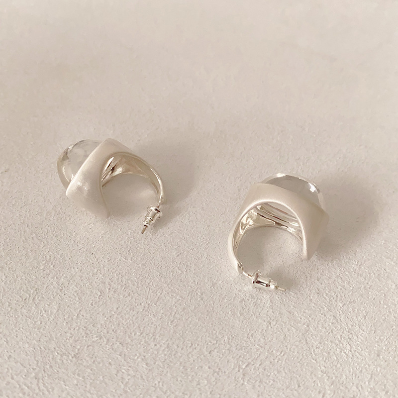 新款白水晶松果项链铜镀银冷淡风小众925银针耳钉个性戒指食指戒详情8