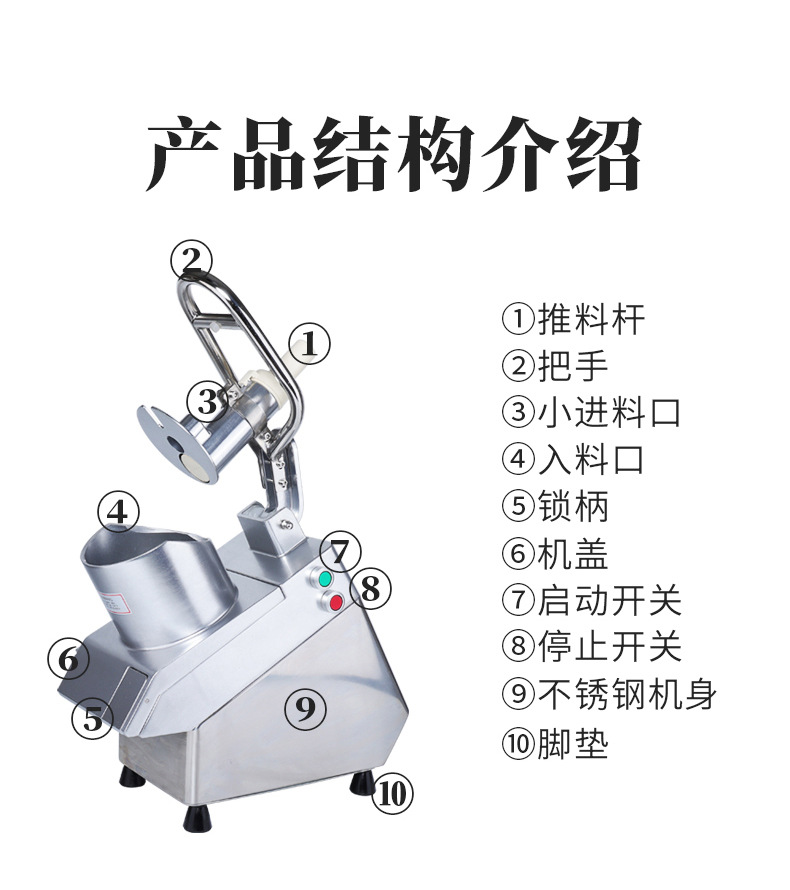 全自动切菜机商用多功能食堂用切丁切片切丝一体机餐厅电动切菜器详情16